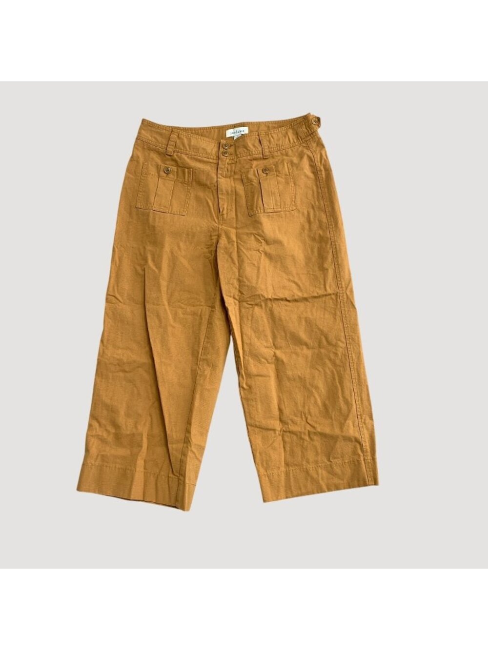 Sundance Women's 14 Cropped Wide-Leg Chino Crop Pants Front & Back Pockets P0244